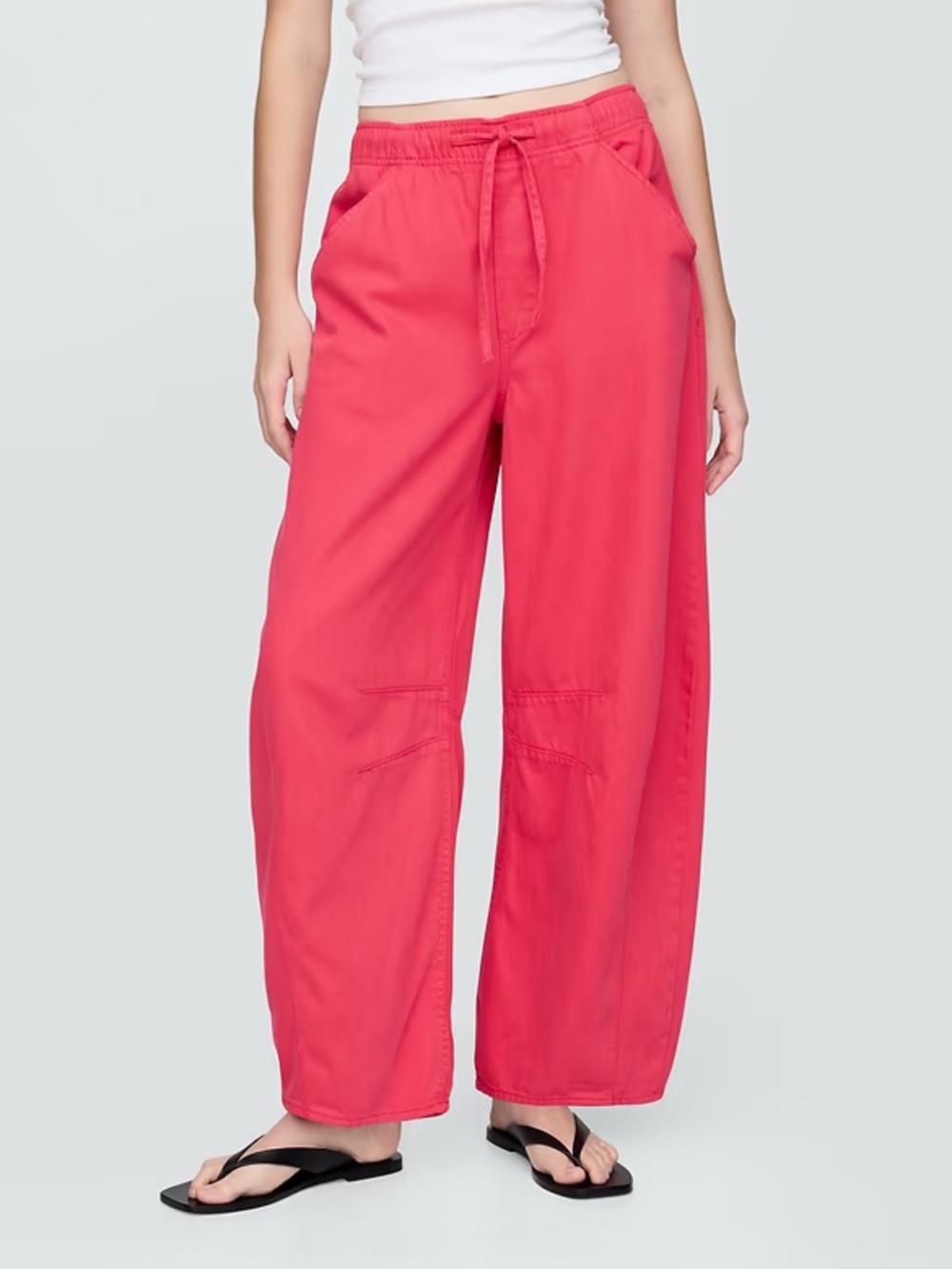 NWT Gap Mid Rise UltraSoft Easy Horseshoe Barrel Jeans Raspberry Pink Fits L/XL